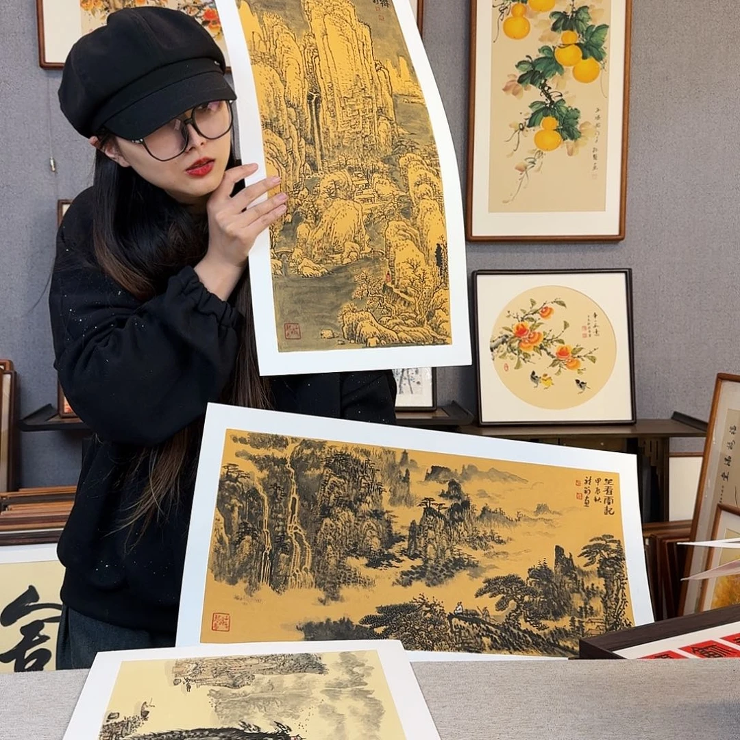 青***末碑帖纯手绘，纯手写带框尺寸：36×69厘米不要框