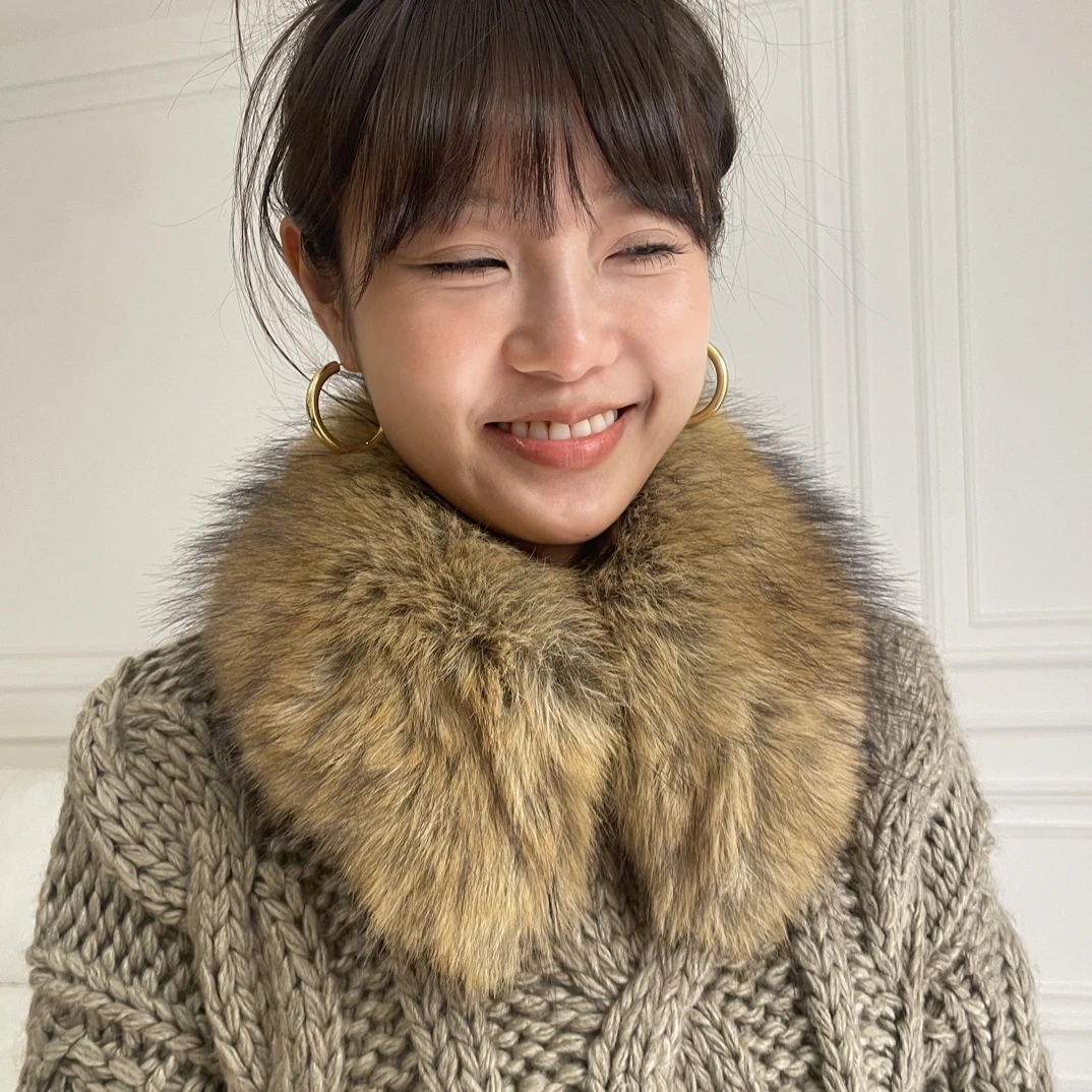 秋冬子加厚皮草环保毛毛领子围脖条帽条假领子披肩保暖女