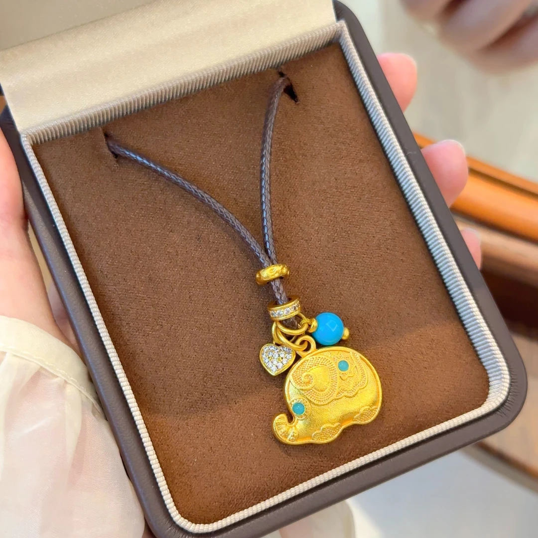 铜合金项链 【金熹菲饰品】新中式国风小滴溜吉“象”如意项链毛衣链