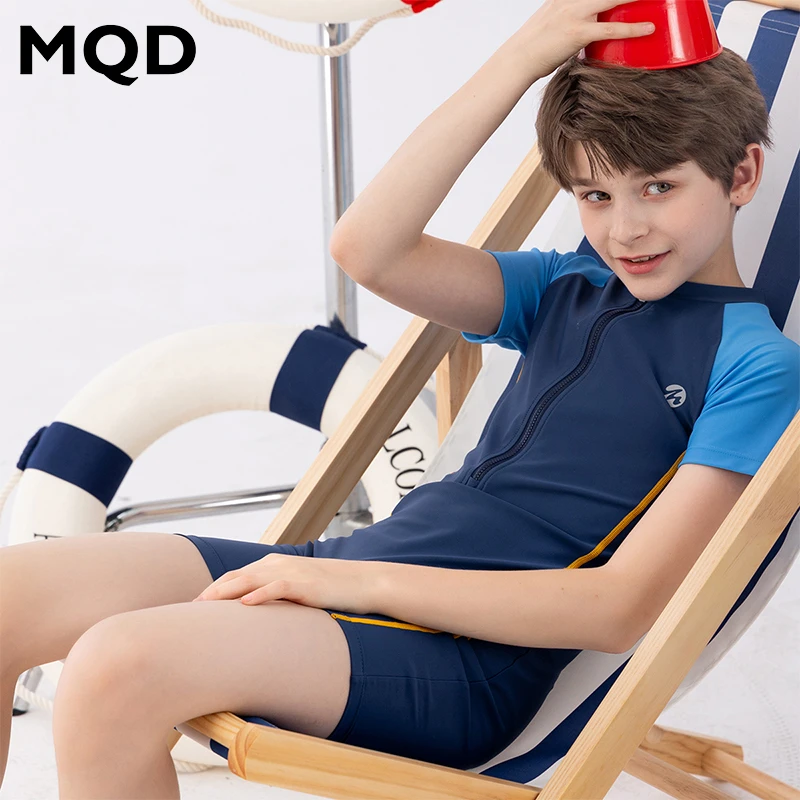 MQD男童连体泳衣儿童速干夏季游泳训练男孩中大童泳装TT25216102