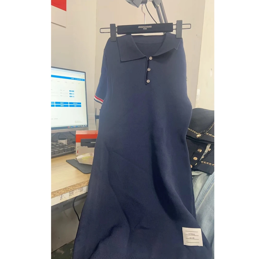 时尚百搭深蓝色连衣裙-56