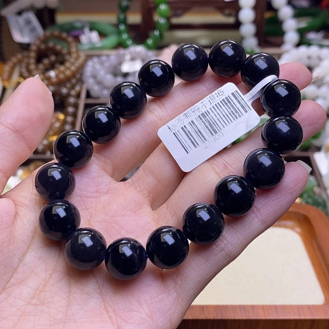 颈饰未镶嵌和田玉抱****兔烟紫帝王紫手串12MM