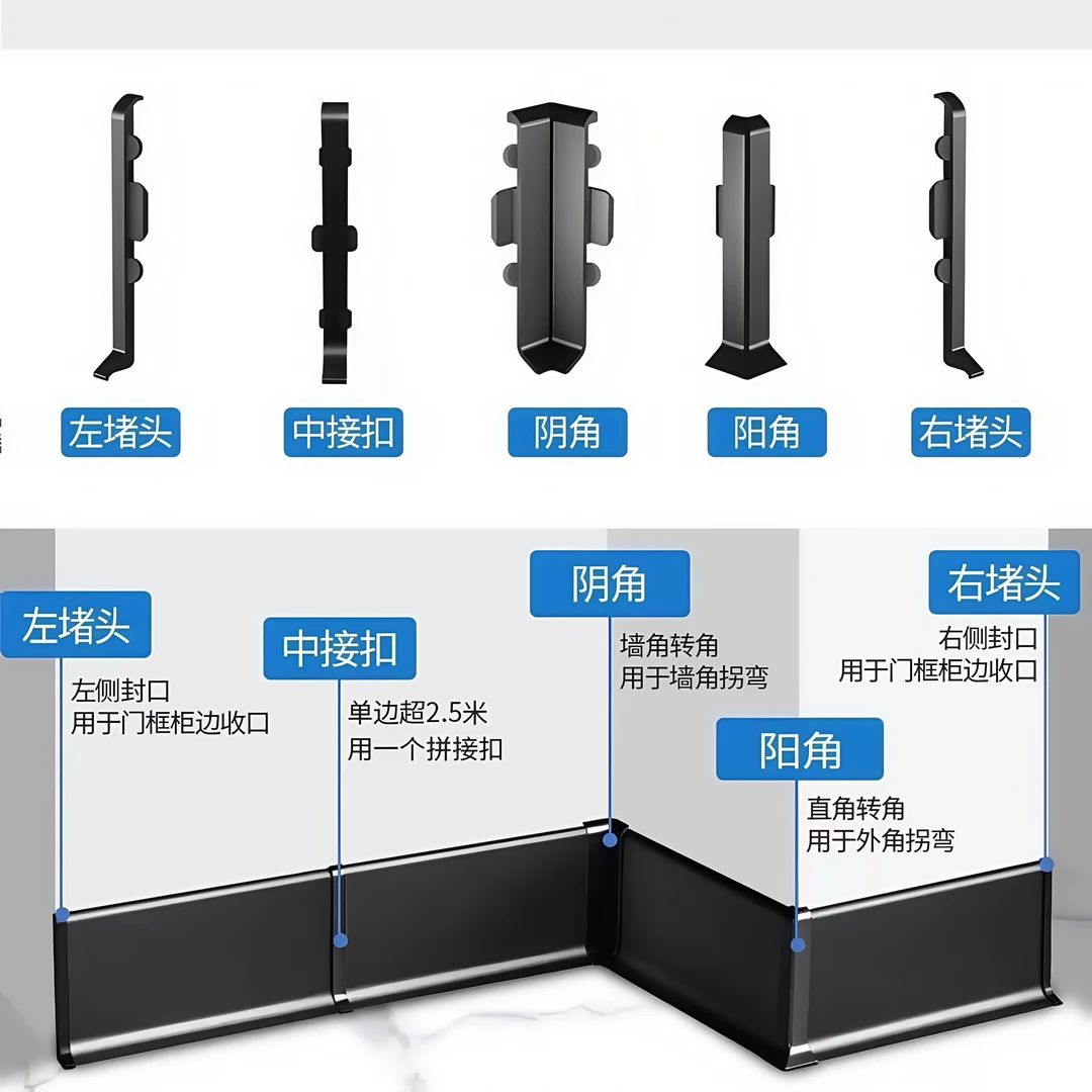 【配件】高品质铝合金踢脚线配件