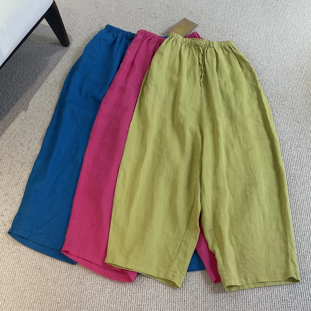 2031亚麻百搭宽松显瘦洋气休闲裤