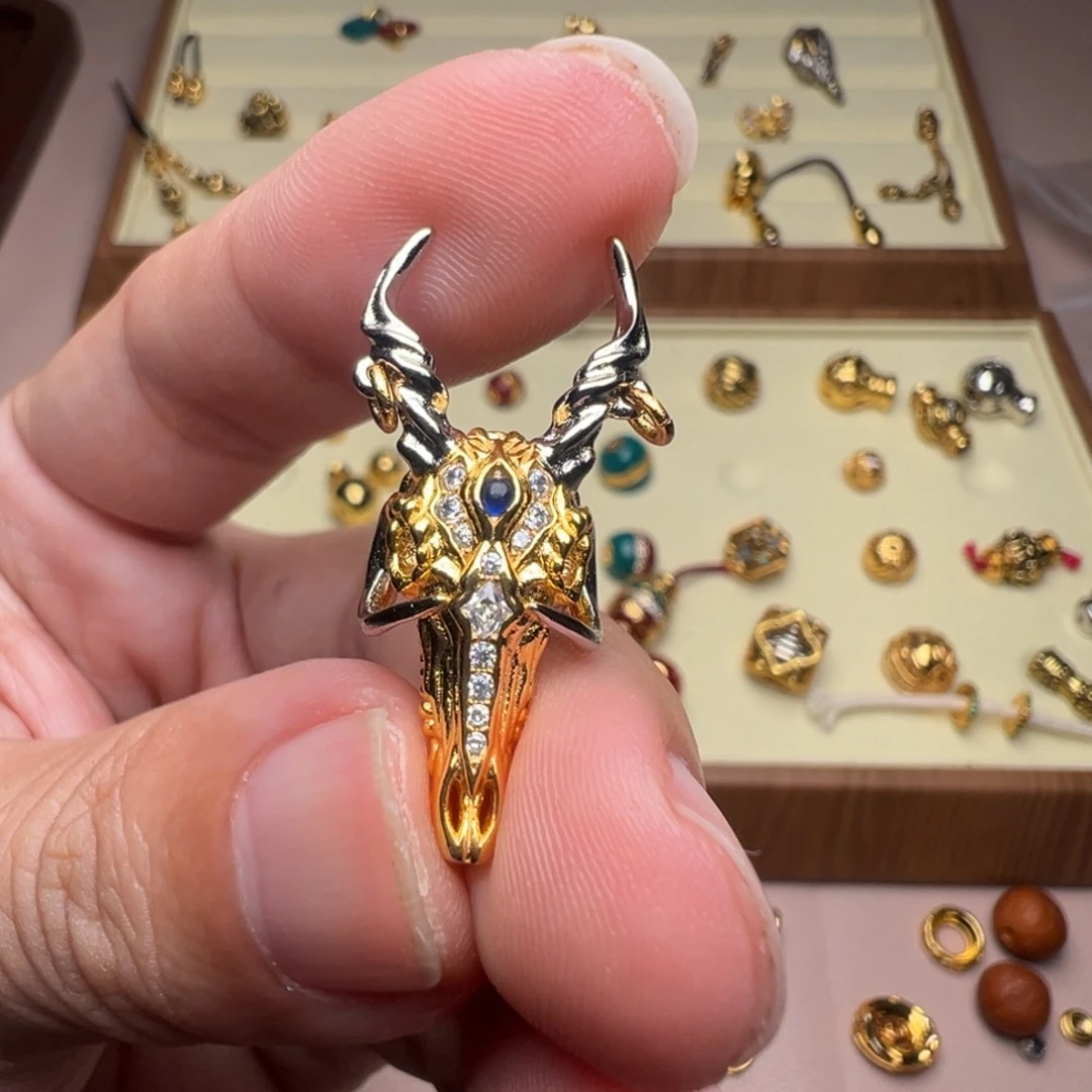 清***酒铜铁合金类升级羊头三通一个