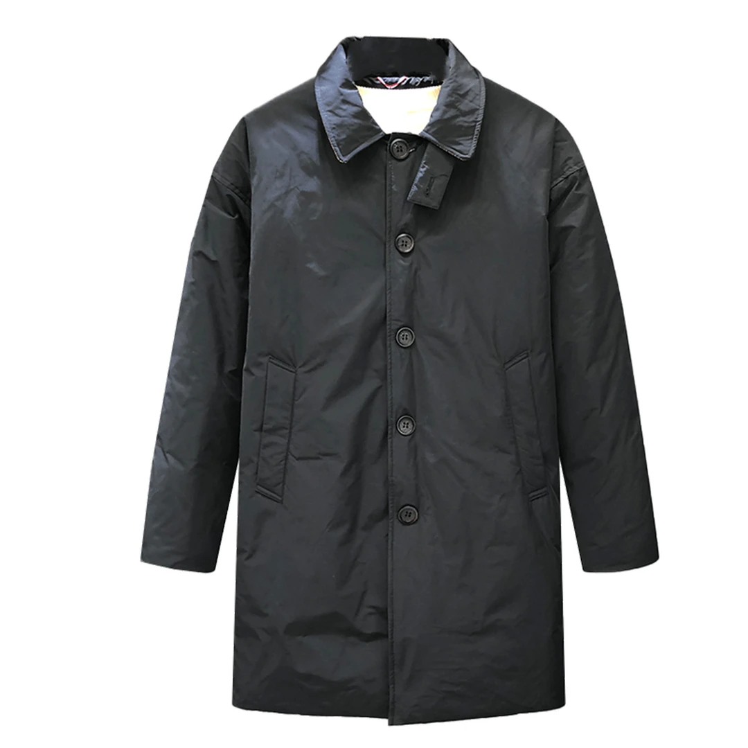 昆加希毕长款羽绒服男式商务休闲行政保暖外套男士中长款上衣