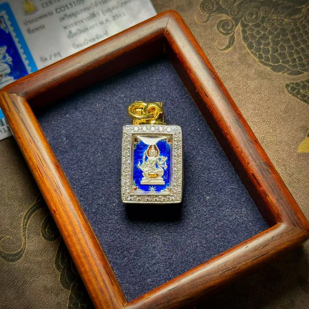 阿赞刁2561年四面纯银材质 萨玛空鉴定卡正品泰国特色手工艺品