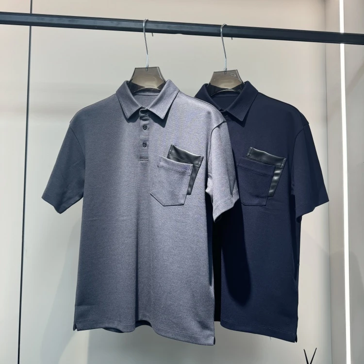 夏季多口袋短袖男欧美简约Polo衫宽松速干商务休闲polo运动a5457