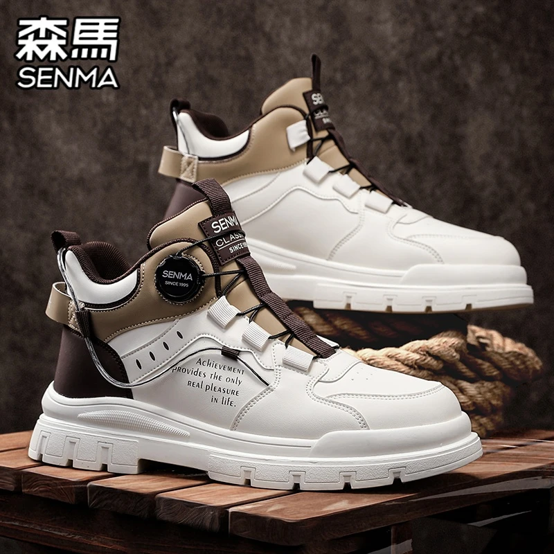 森马马丁靴男秋季高帮英伦风男士休闲皮鞋户外厚底防滑耐磨工装靴