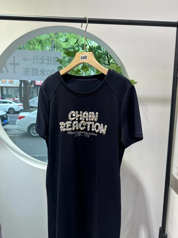 夏季新款显瘦百搭女士中长T裙