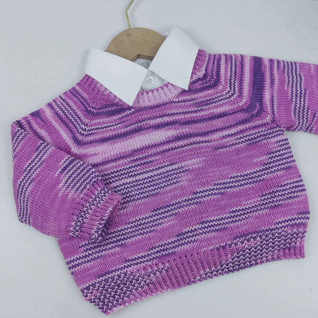 【秋露】套头毛衣纯棉段染手工编织休闲超柔手染棉线一把50克