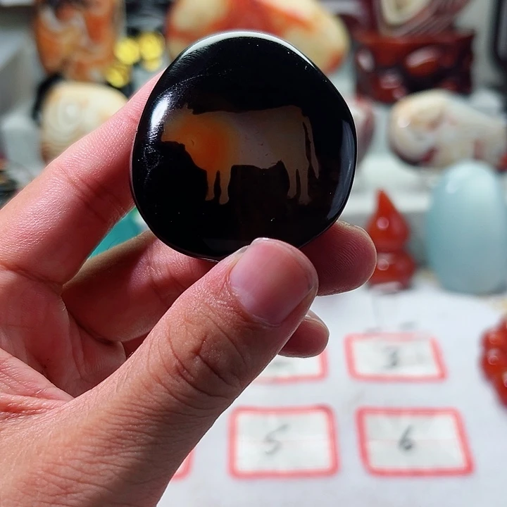 陈***羽玛瑙/玉髓未镶嵌手把