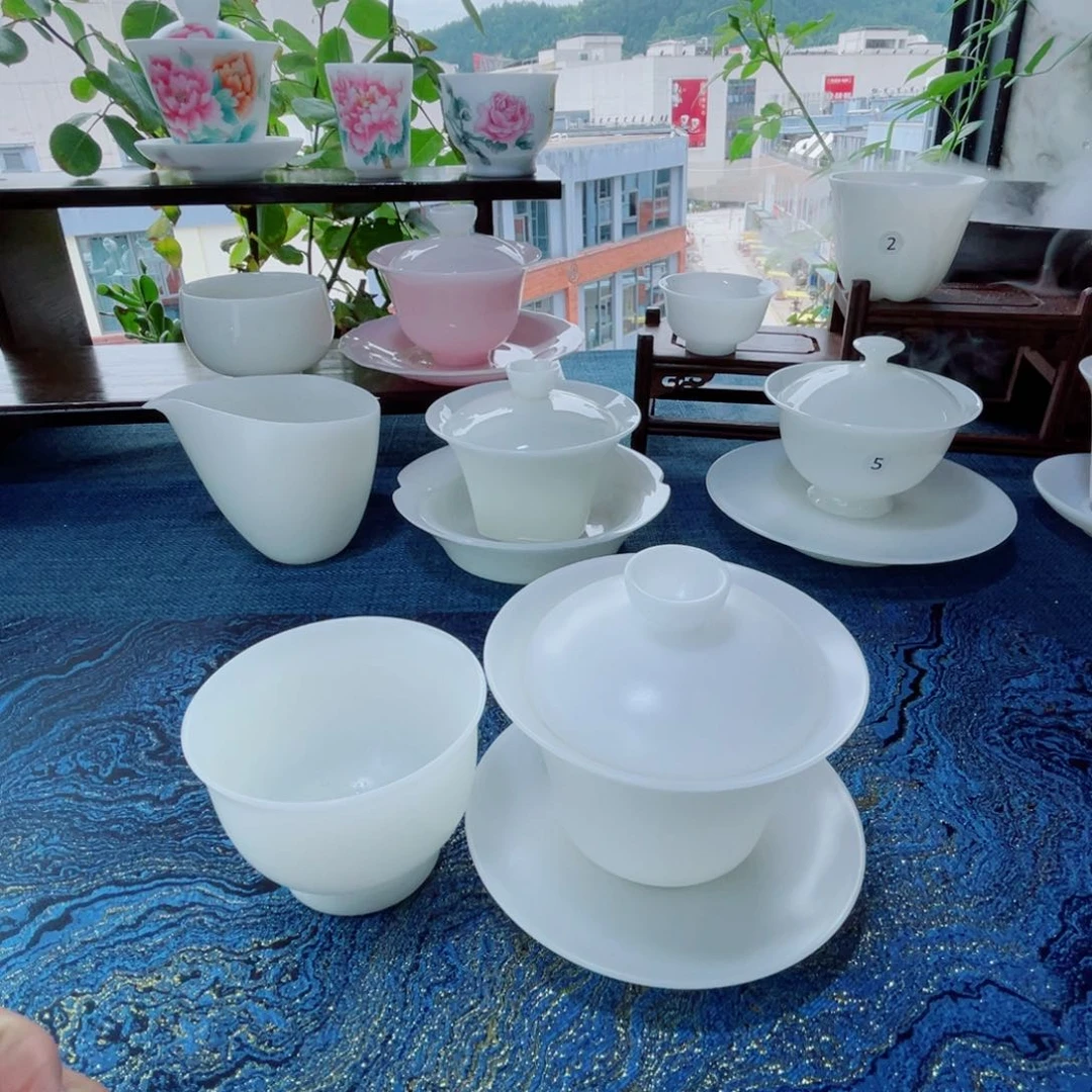 木***░璞玉素烧盖碗马蹄➕主人杯