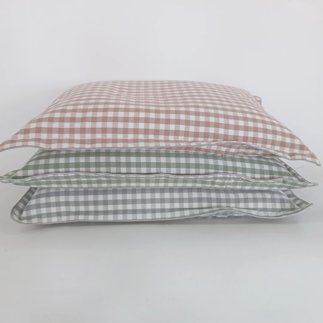 枕头老粗布棉枕学生加厚简约荞麦壳枕头成人透气舒适吸汗格子