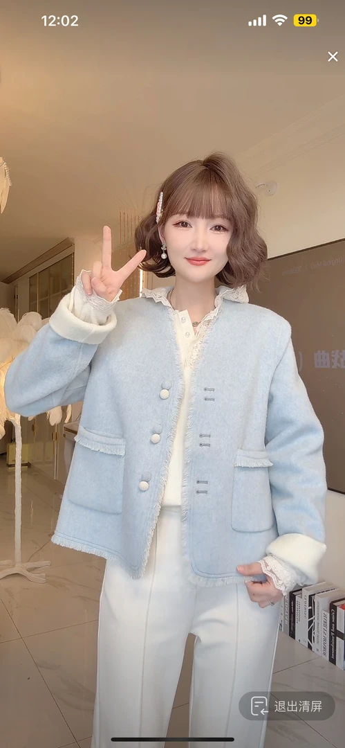 正反面都可穿羊毛外套~小个子新款韩系减龄双面羊毛大衣女百搭