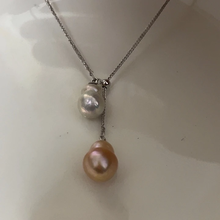 淡水珍珠吊坠(赠链)银S925镶嵌