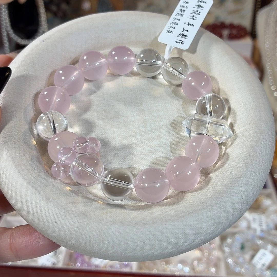 未镶嵌水晶手串马粉果冻体白水设计款13+