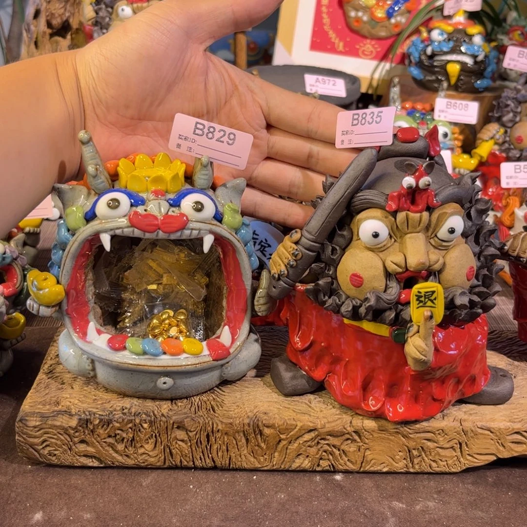 哈***哈泥塑纯手工茶宠摆件