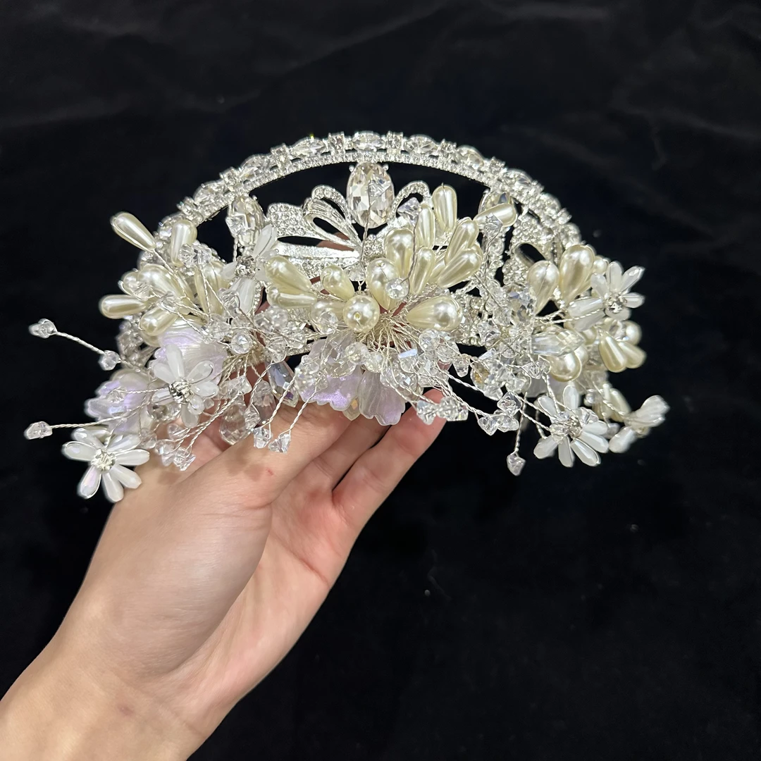 水晶皇冠头饰新款新娘头饰公主高端婚纱结婚仙美豪华大气手工高级