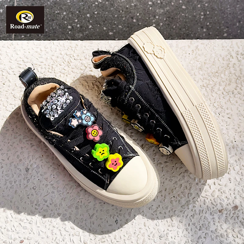 路伴女鞋四季女士可爱帆布鞋休闲女鞋户外休闲增高旅游鞋韩版潮流