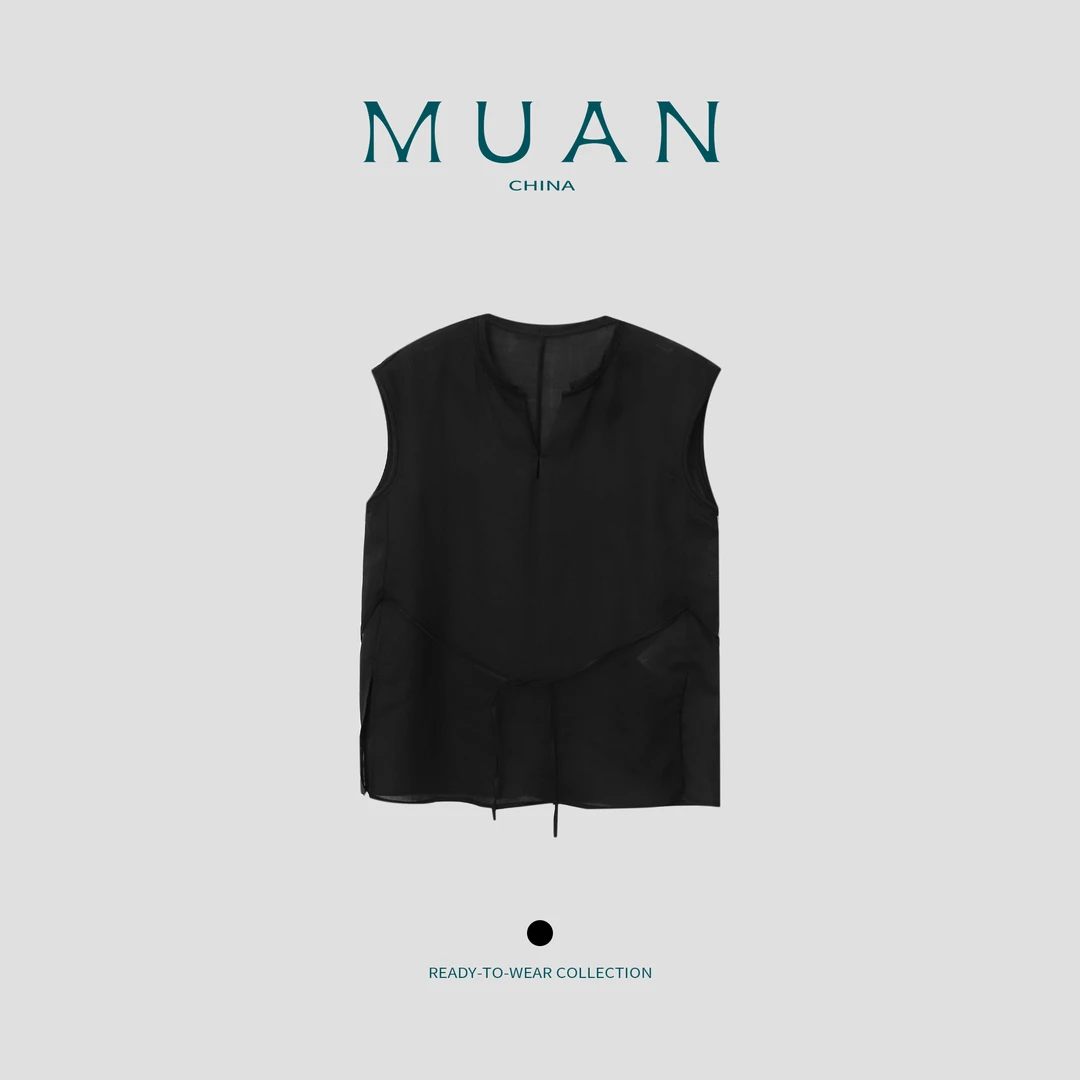 木岸MUAN:《黎明马甲》定制100苎麻无袖打底马甲背心上衣YJ-23931