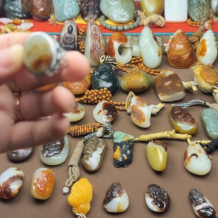 和田玉合金戒指新疆和田玉戒指