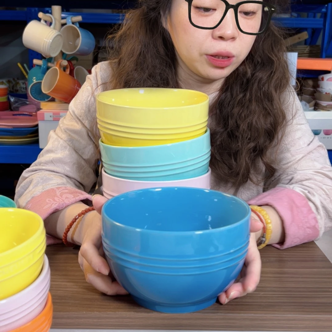 陶瓷轻虹海军蓝面碗