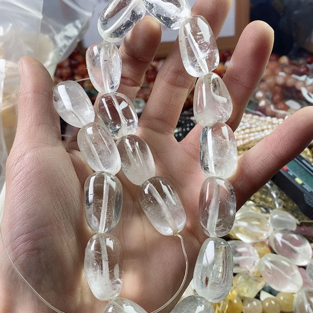 玛瑙/玉髓珠宝半成品未镶嵌P****哒一条天然白水晶B182