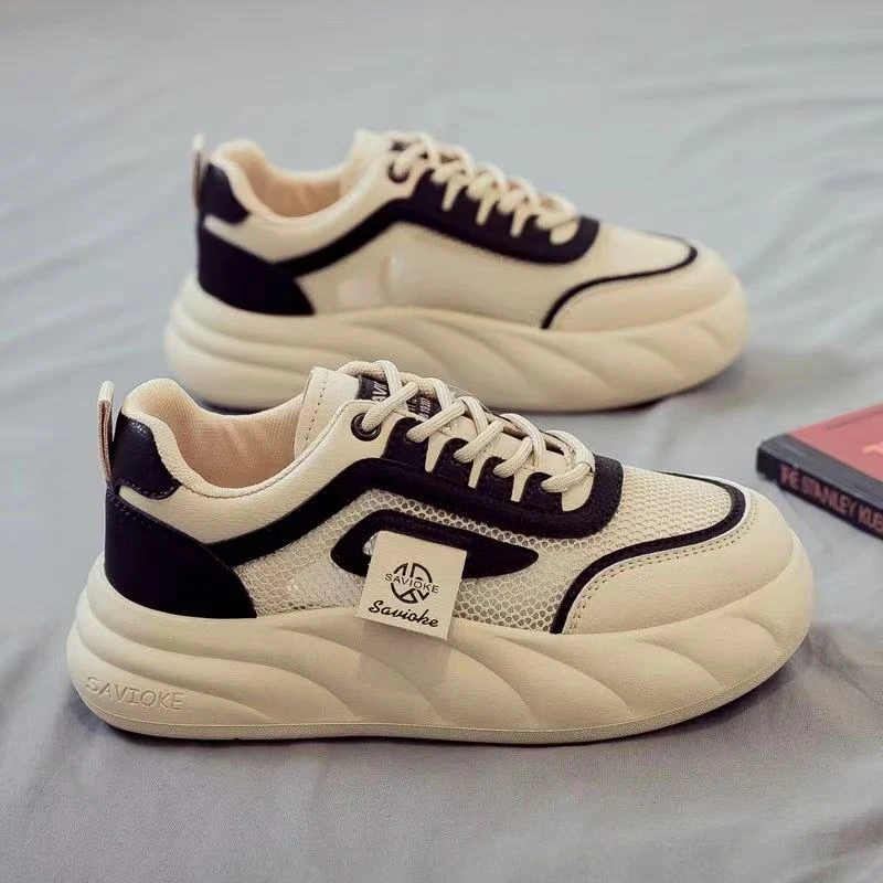 网面小白鞋女2025年新款韩版百搭厚底休闲鞋透气网鞋时尚女鞋