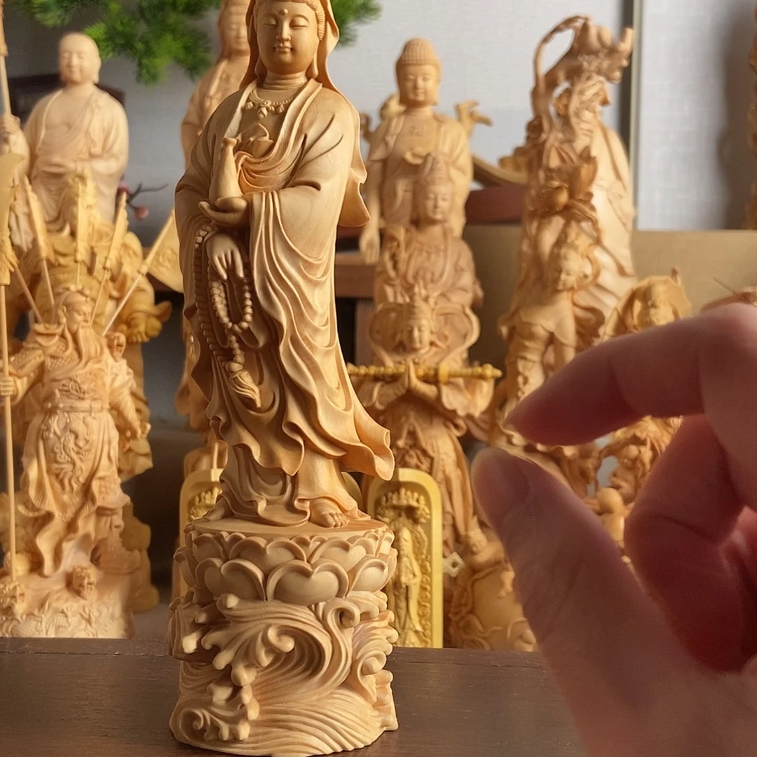 明***w黄杨木小叶黄杨木雕观音21