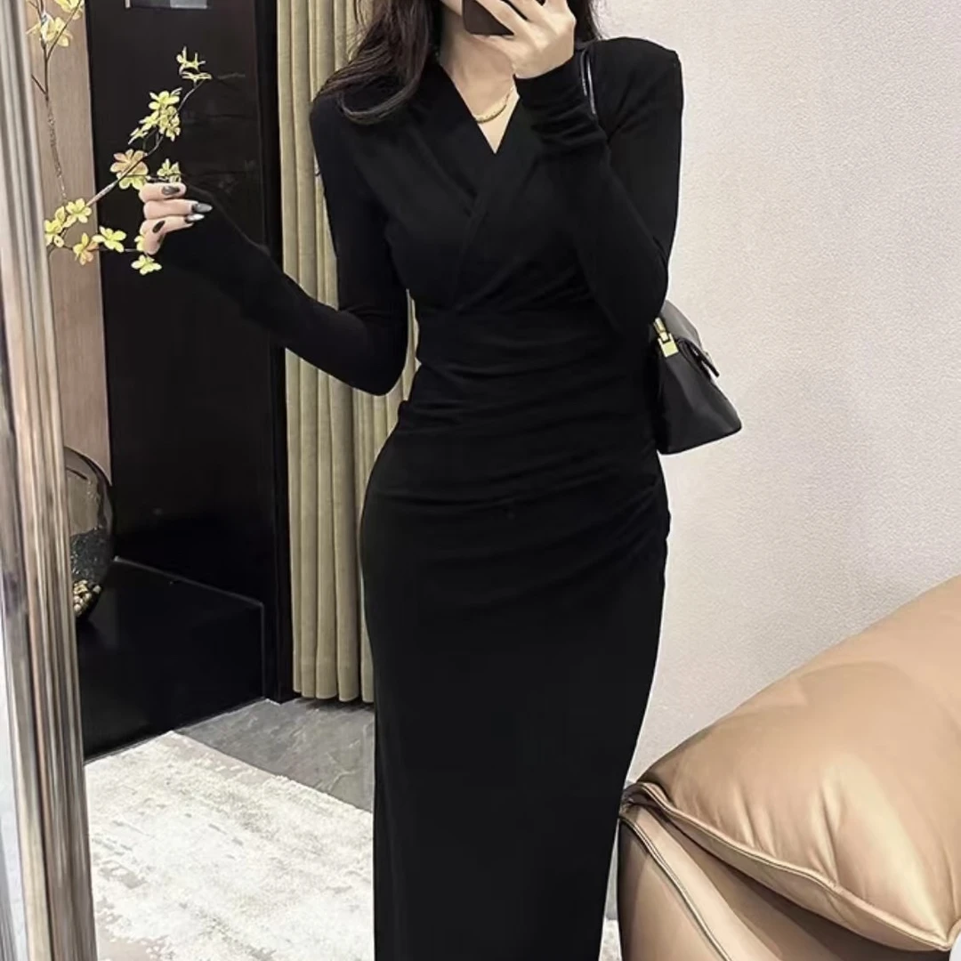 羞羞大码【女神裙】时尚遮肚高级感拿褶百搭洋气连衣裙8171