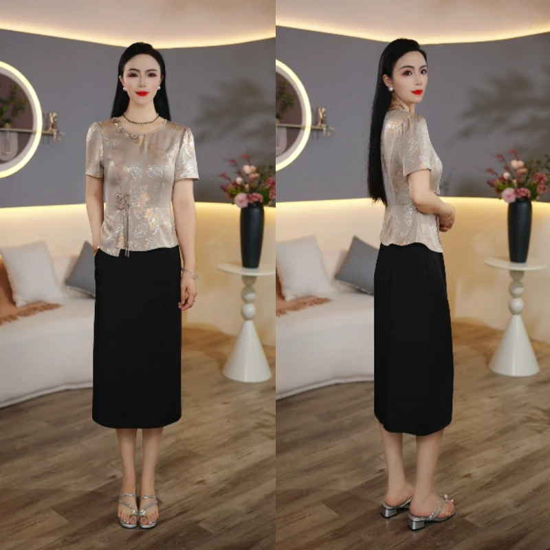 2025夏季新款时尚高贵轻奢气质高腰显瘦连衣裙6229