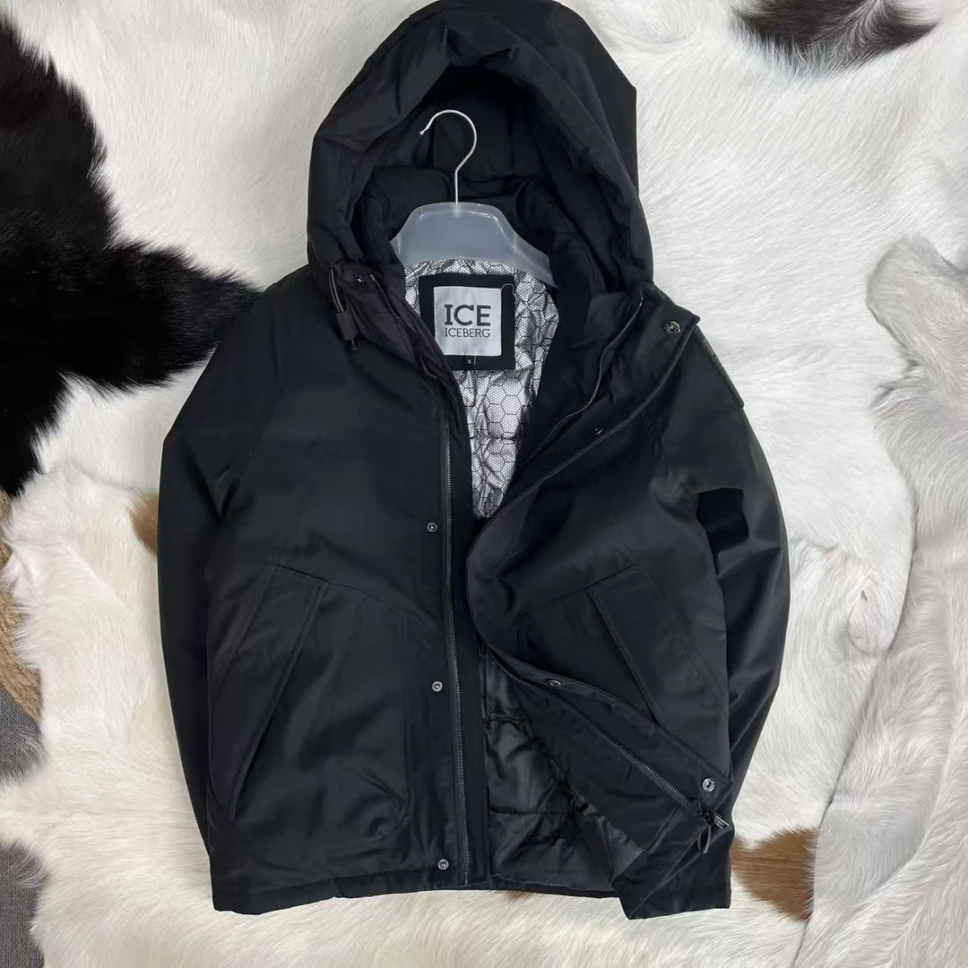 意大利订单 秋冬加厚 男士超轻短款防风连帽棉服运动外套