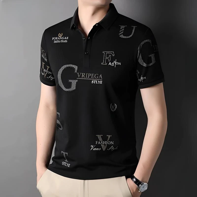 费维莫尔丝光棉短袖t恤男士夏天2025新款高端潮流冰感半袖polo衫