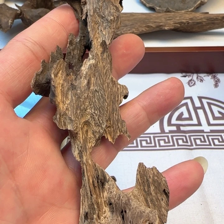 沉香摆件海南黎峒树心虫漏12克