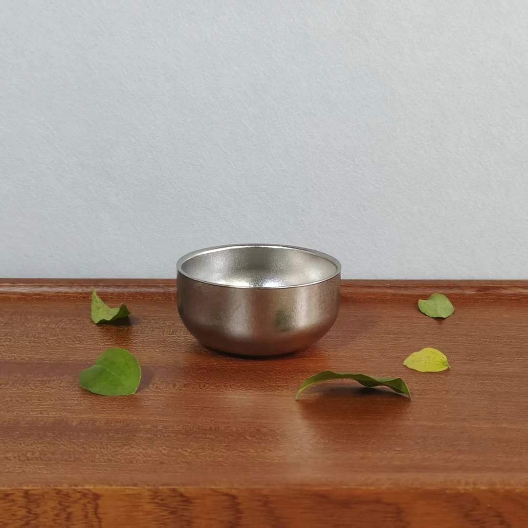 【原装正品】双层纯钛小茶碗轻奢高颜值防烫