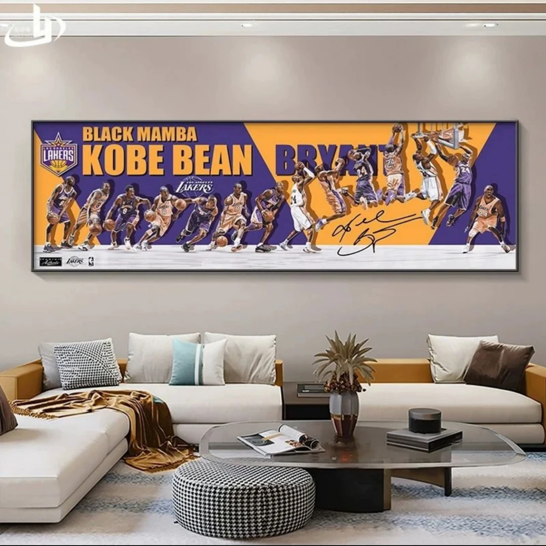 《NBA》挂画横版科比客厅NBA球星装饰画40*150pvc L1