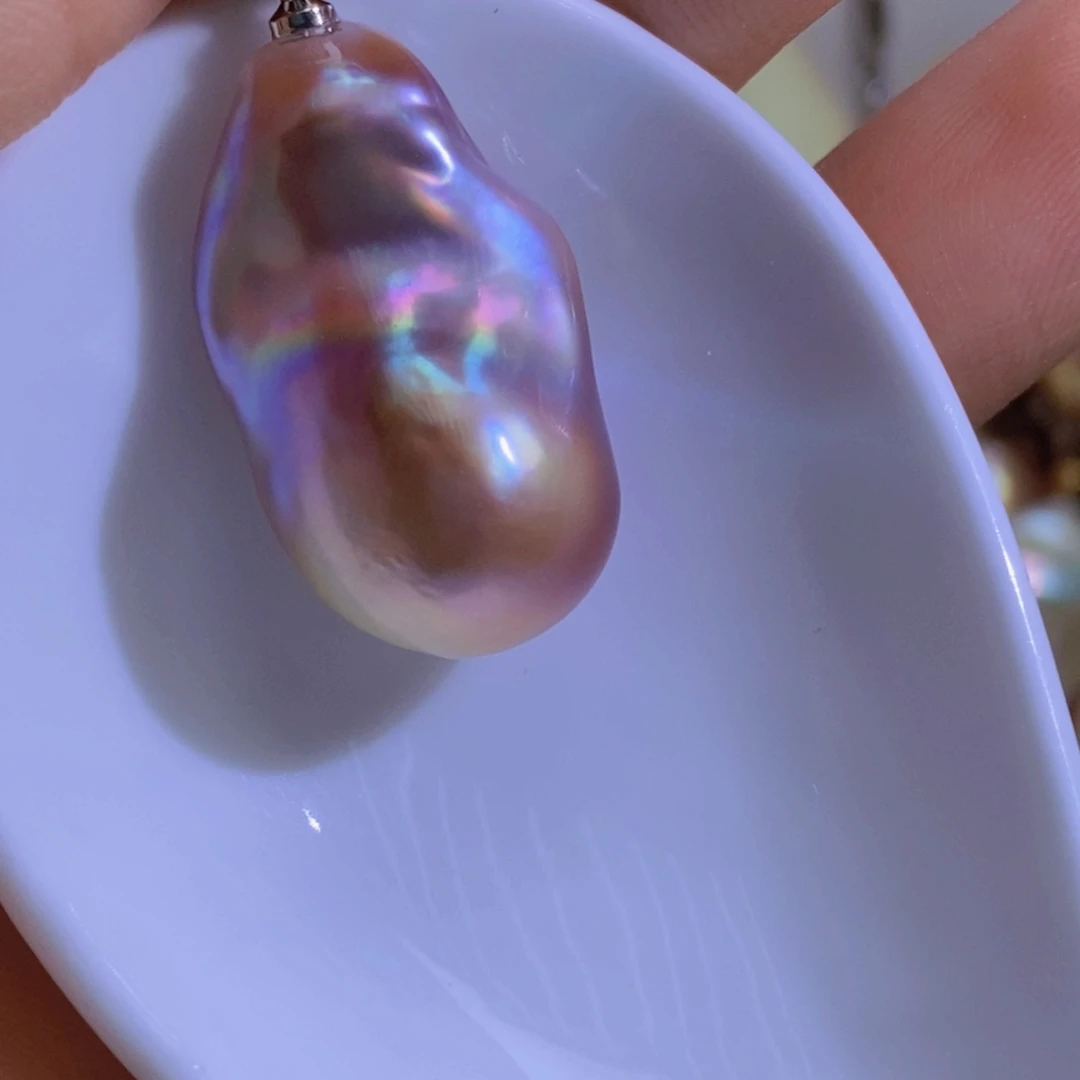 银S925镶嵌淡水珍珠微瑕