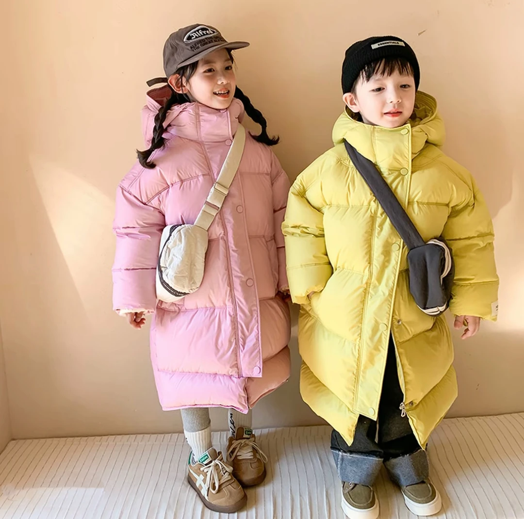 （大被子A）2025新款童装韩版儿童长款加厚羽绒服男女童中大童外套