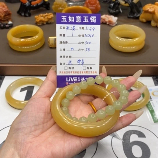 未镶嵌手镯石英质玉平*