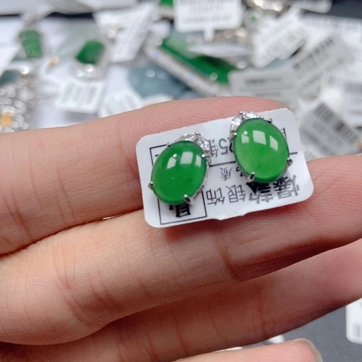 翡翠银S925镶嵌吊坠(不含链)
