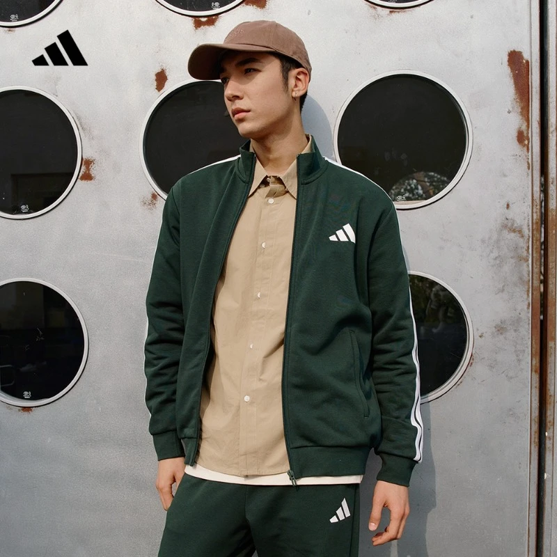 阿迪达斯官方 经典休闲三条纹长袖套装男女春夏新款adidas JZ0110