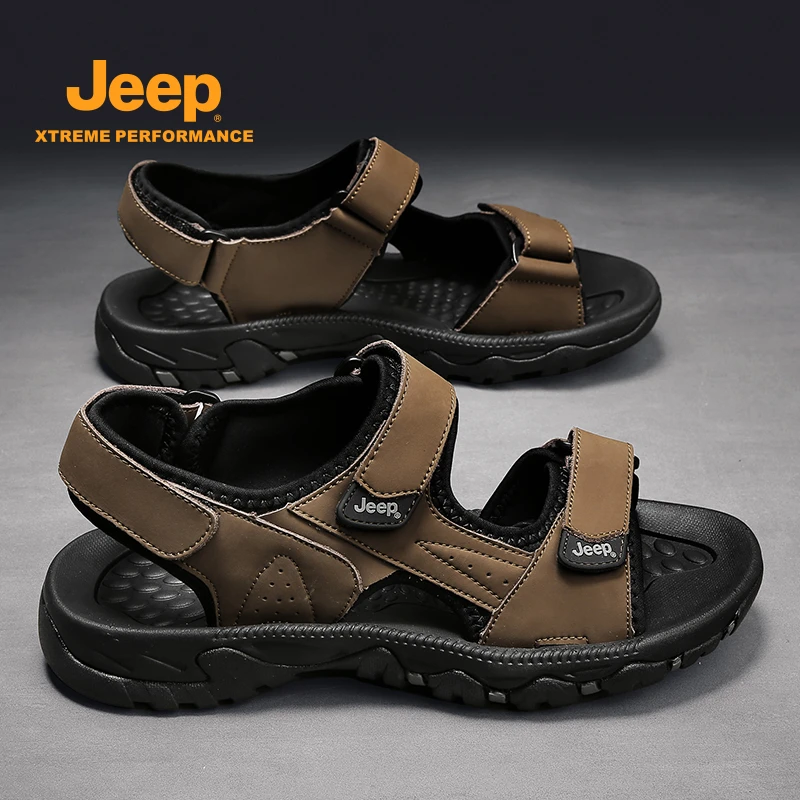 jeep吉普运动凉鞋男秋季2025新款外穿休闲软底夏天男士沙滩凉拖鞋