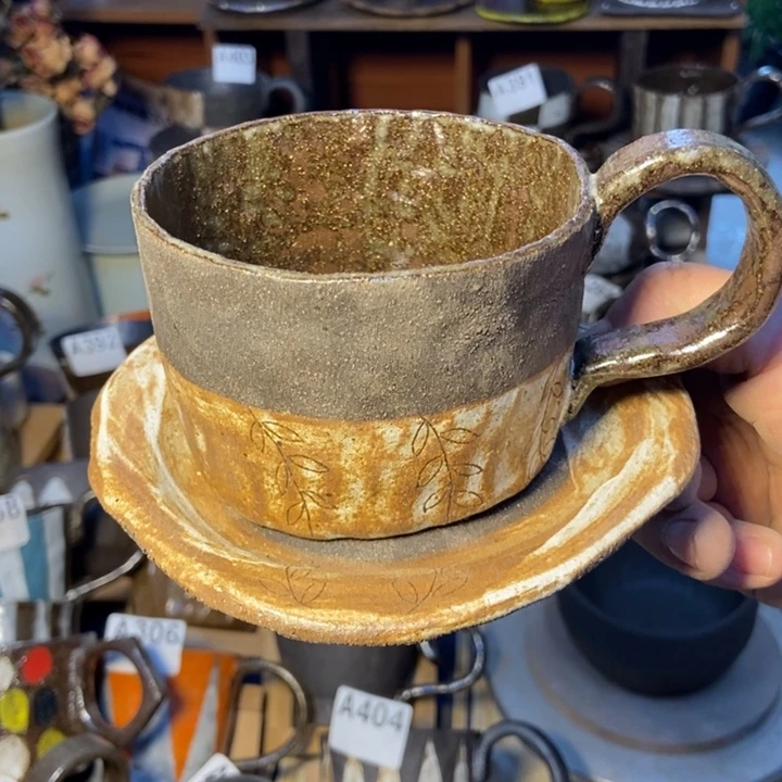 陶瓷j**e手捏咖啡杯