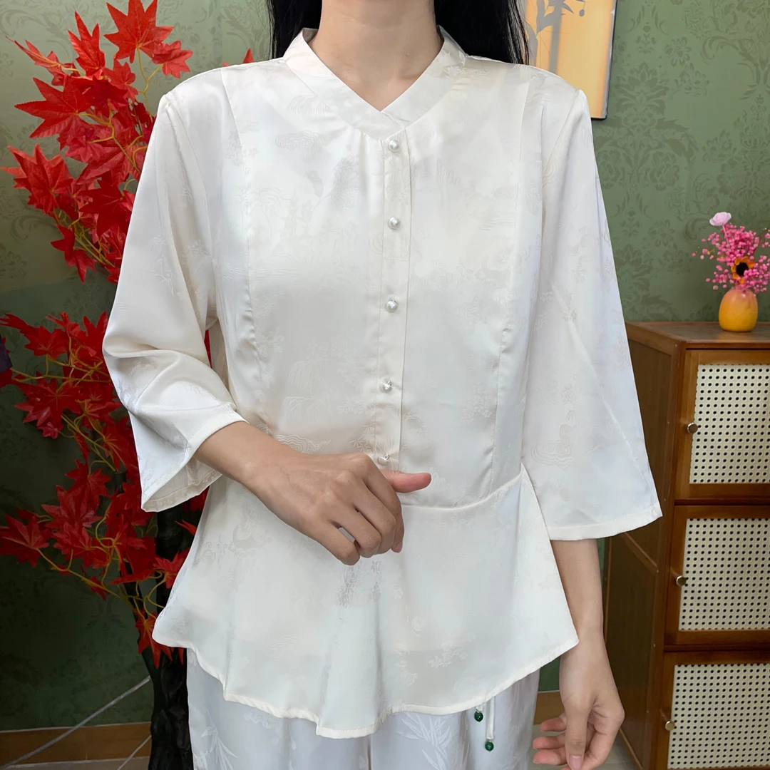 442 新中式国风中式小衫时尚显瘦休闲上衣