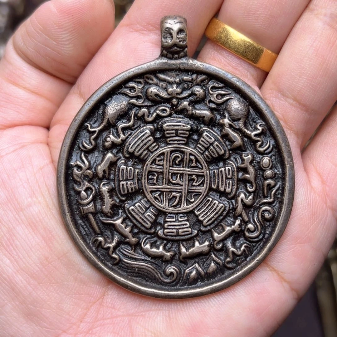 @**人铜星月菩提吊坠项链