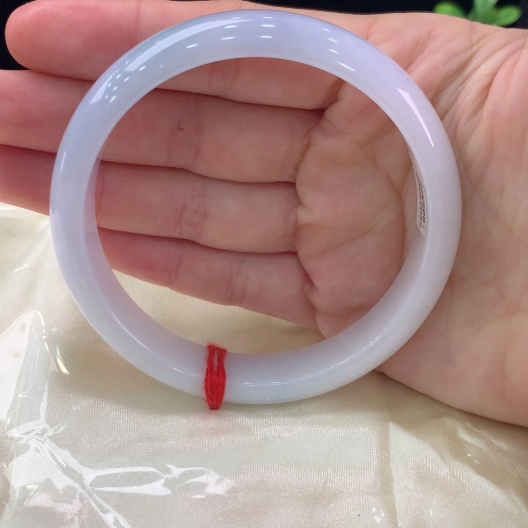 翡翠手镯未镶嵌缅甸A货翡翠 淡紫 62 63