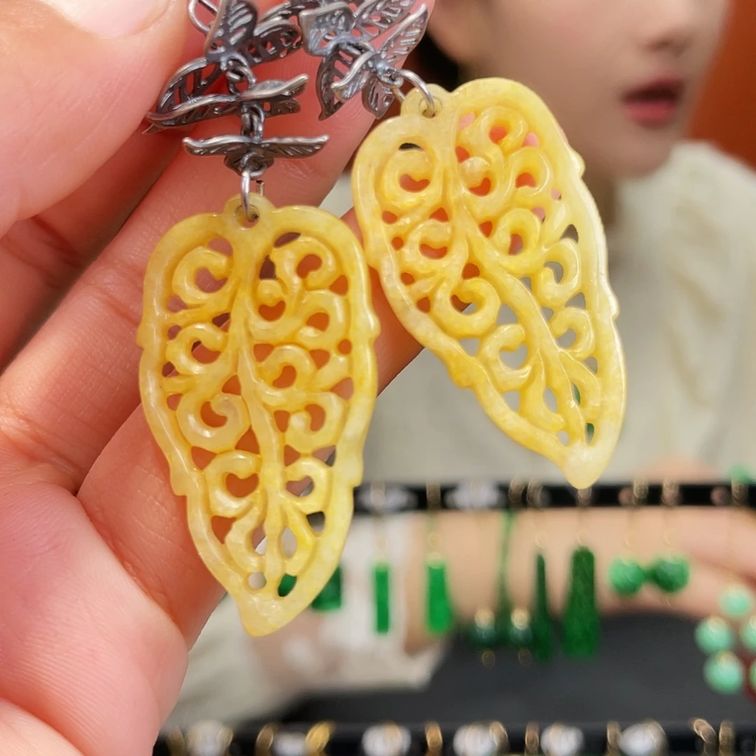 翡翠未镶嵌耳饰饰品