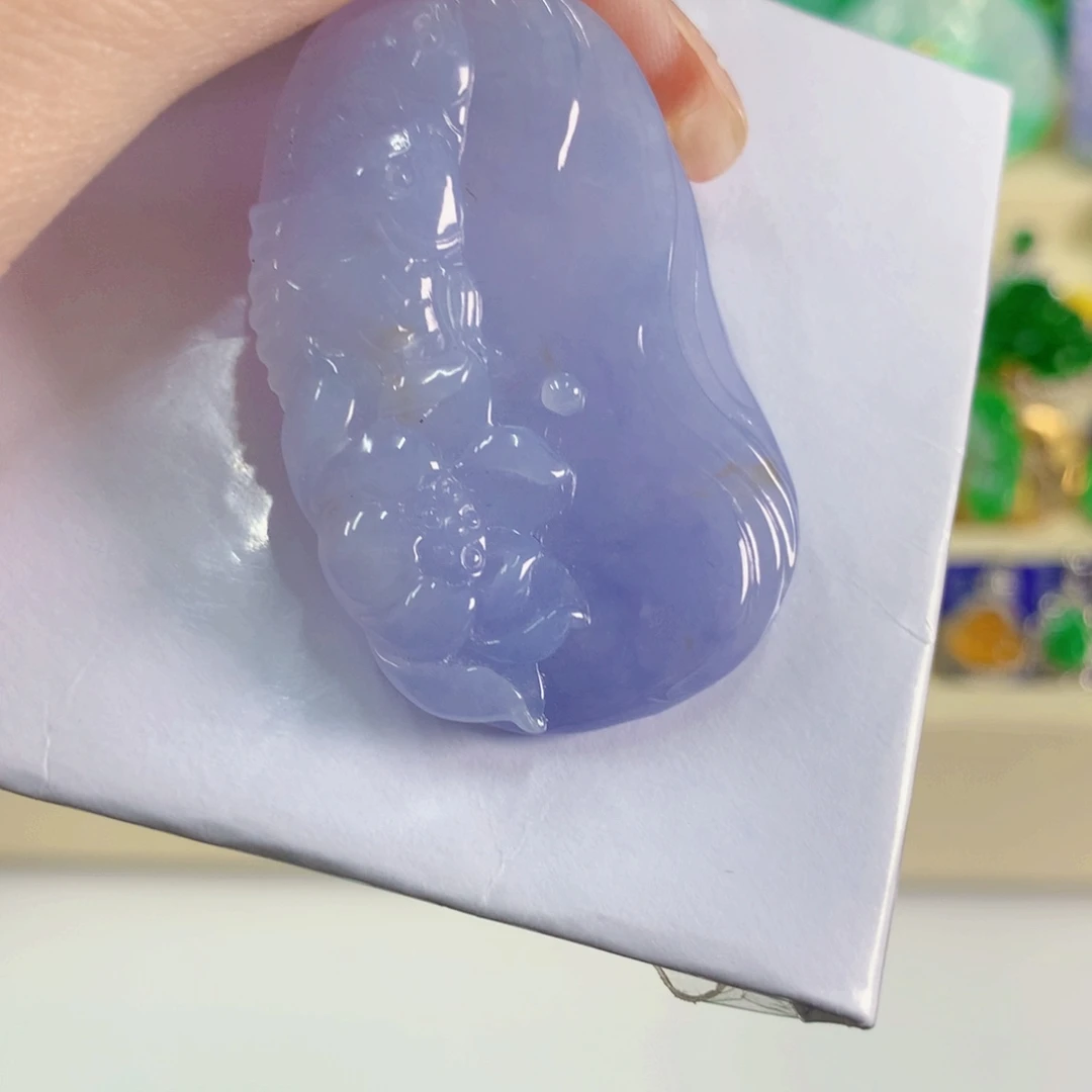 吊坠(不含链)18K金镶嵌翡翠