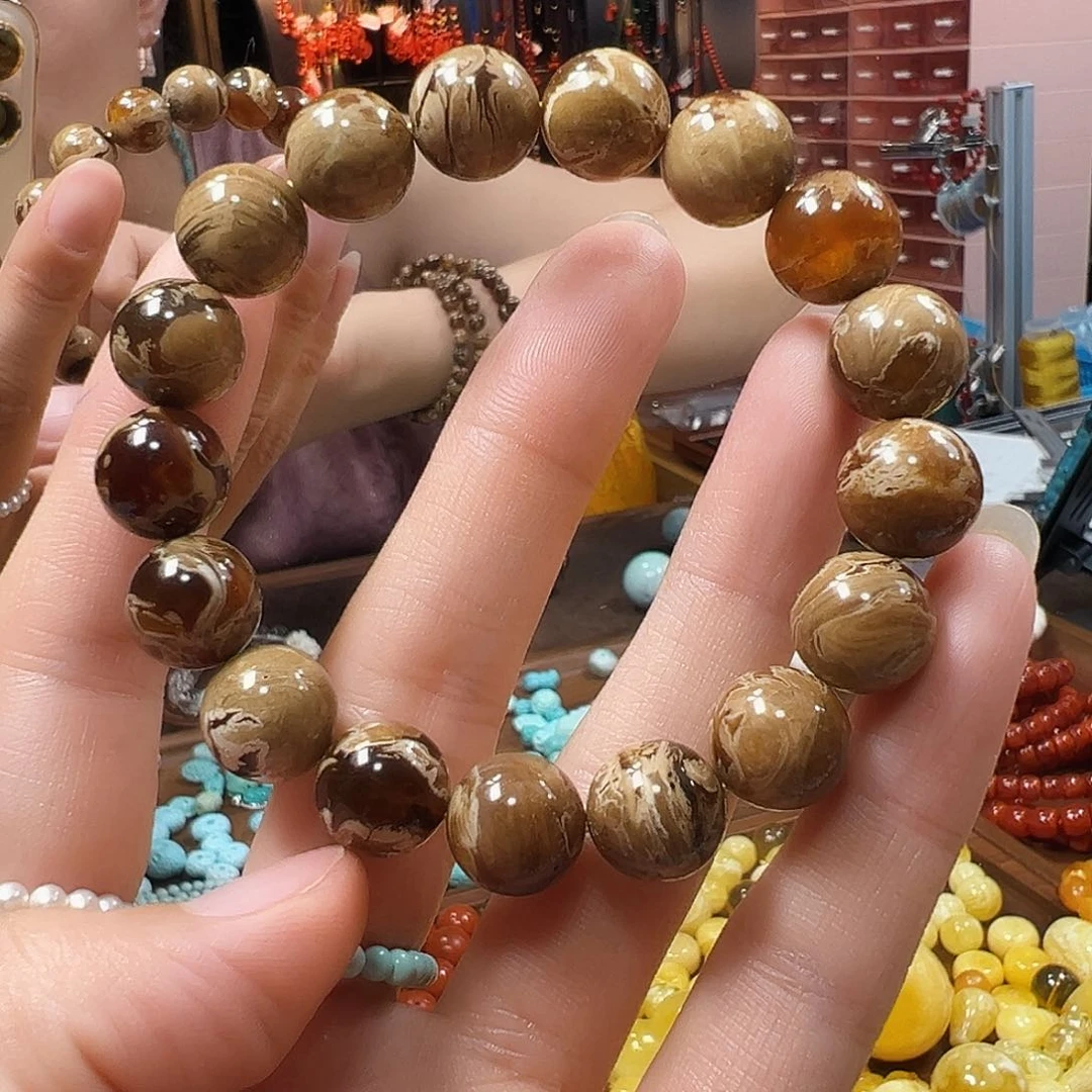 嘻***哈未镶嵌琥珀手链手串